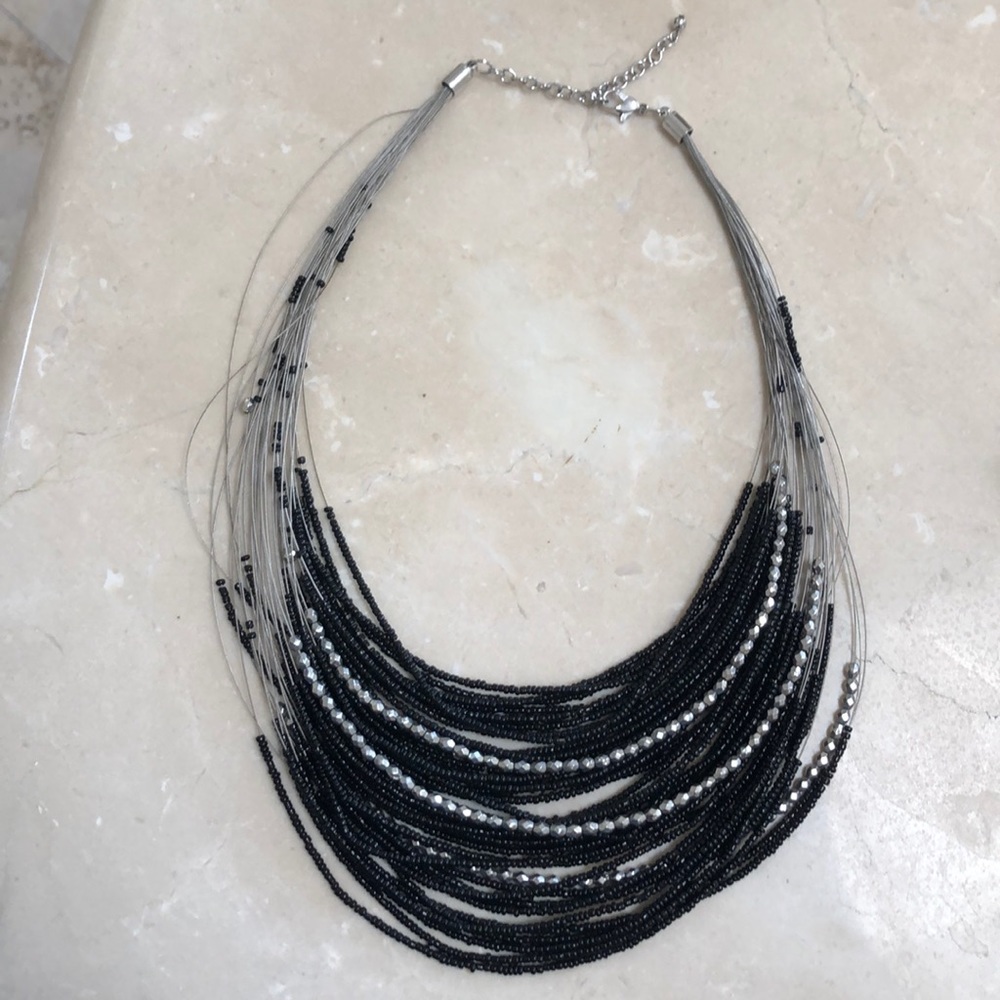 Black beaded necklace